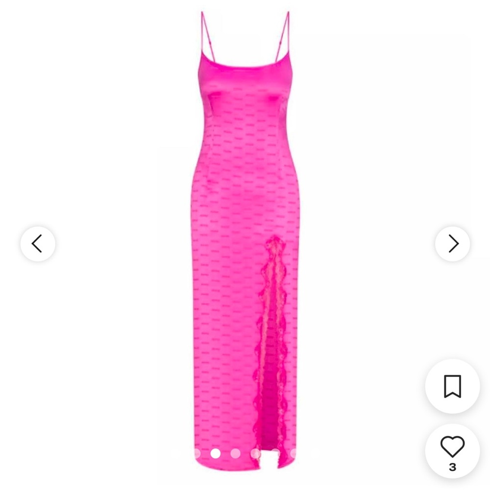 112. Skims nwt hot pink woven jacquard long slip dress XS nwt 💖